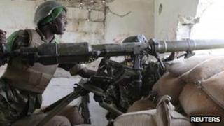 African Union soldier south of Mogadishu, 14 Feb 2012