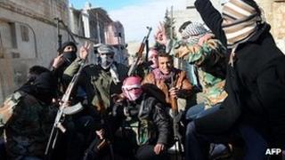 Free Syrian Army members in Idlib, 18 Feb