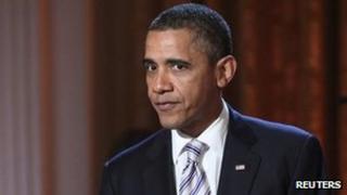 Barack Obama addresses the audience at the White House, Washington, DC 21 February 2012.