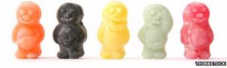 Happy and sad jellybabies