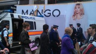Mango hoarding on Oxford Street