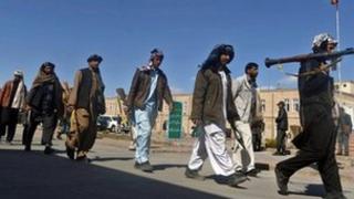 Taliban fighters in Herat province, 6 March 2012.
