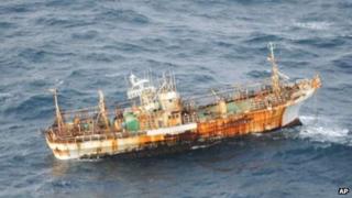 Japanese fishing vessel washed away by tsunami and spotted off Canada (23 March)