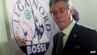 Umberto Bossi (image from a news conference in Milan, 29 March 2010)