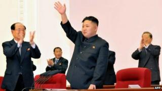 Kim Jong-un at the Workers' Party conference in Pyongyang on 11 April 2012 (Image via KCNA)