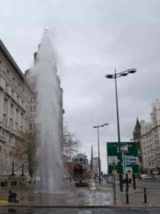 Geyser in Liverpool city centre