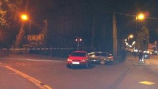 The scene of the alert at Ballygomartin Road