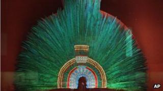 A replica of the headdress in the Museum of Anthropology, Mexico City, 27 April 2012