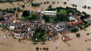 Tewkesbury flooded in 2007
