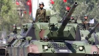 Turkish tanks during a military parade in Ankara. File photo