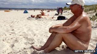 Nudist beach in Ahlbeck