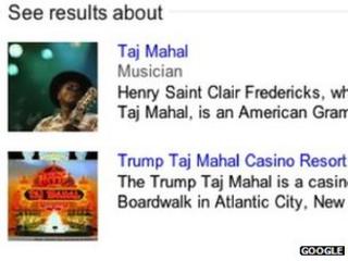 Screenshot of new Google search