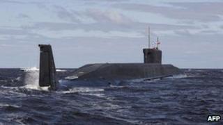 The Russian nuclear submarine Yuri Dolgoruky (file image from 2009)