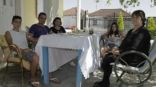 Karinos family at lunch table