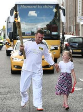 Torchbearer Ian Bishop with his daughter Aimee