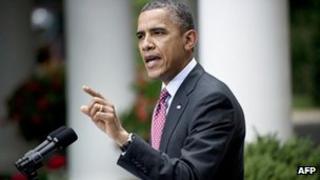 President Barack Obama speaks in the Rose Garden on 15 June 2012