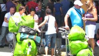 People waiting at Havana airport