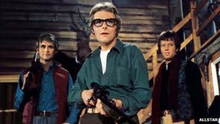 Richard Lynch (centre) with John Phillip Law and Peter Fonda in 1974 film Open Season