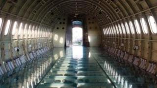 Inside the fuselage