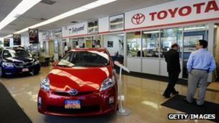 A Toyota showroom in the US