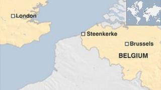 Map showing Steenkerke in Belgium