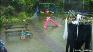 Flooded garden in Tullybrannigan Road Newcastle