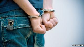 Handcuffed man