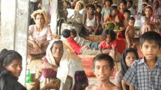 An internally displaced persons camp for Rohingya in a school compound in Maungdaw (June 2012)