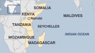 Map of the African coast