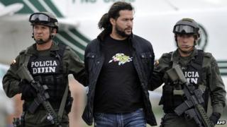 Erickson Vargas, alias Sebastian, under arrest