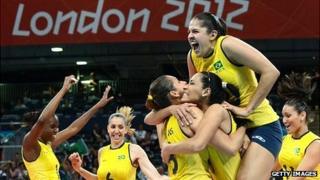 The Brazil women's volleyball team won gold at London 2012