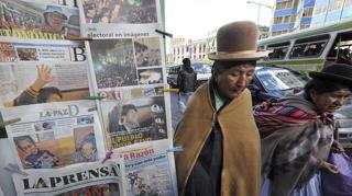 Newspaper stand in Bolivia