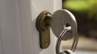 Key in house door