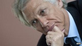 Dominique de Villepin in a photo from 28 February 2012, taken in Craon , France