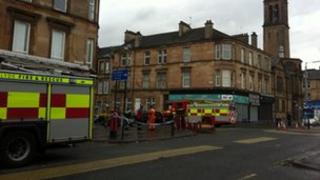 Firefighters at the scene