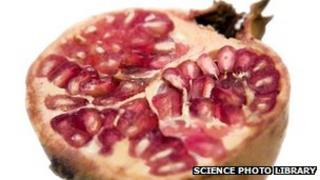 A split pomegranate