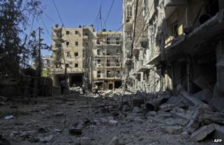 Rubble in Aleppo, 13 October