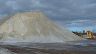 Salt mountain at Southampton Docks