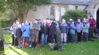 Walkers at St Cuthbert's in Over Kellet