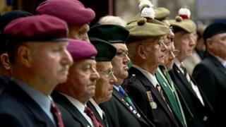 War veterans were among the crowd observing the silence to mark Armistice