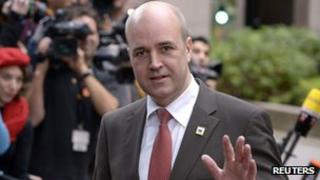 Swedish Prime Minister Fredrik Reinfeldt in Brussels in October 2012