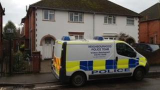 Police van outside address in Berkeley Road, Newbury