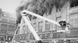 The fire at the Woolworth store in Manchester in 1979