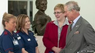 The Prince of Wales during his visit to Birmingham