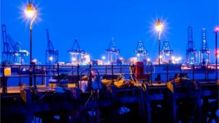 Harwich Ha'penny Pier at night