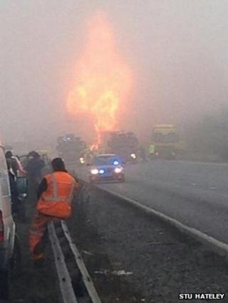 M6 tanker fire