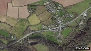 Aerial view of Tideford and A38
