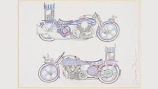 Grayson Perry's designs for his motorbike