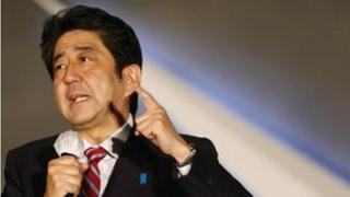 Shinzo Abe on the campaign trail last week