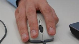 Man using computer